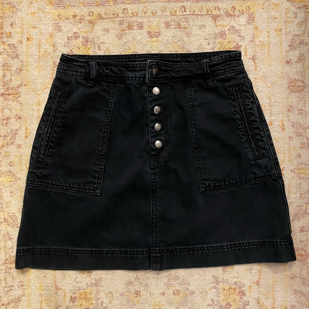 Free People Button Down Denim Skirt